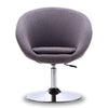 Chaise d’appoint sergée Hopper de Manhattan Comfort à hauteur réglable en chrome poli - grise