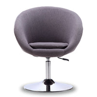 Chaise d’appoint sergée Hopper de Manhattan Comfort à hauteur réglable en chrome poli - grise