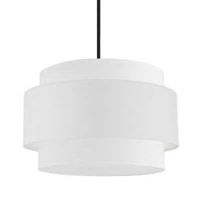 Dainolite Priya 4 Light Pendant 22" Dia Matte Black White Shade Lamp|Luminaire suspendu Priya de Dainolite de 22 po de diamètre avec abat-jour blanc, fini noir mat et 4 ampoules