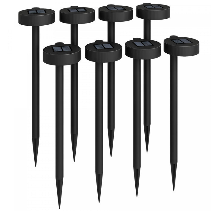 Outsunny Lot De 8 Lampes Solaires De Jardin Eclairages Solaires Pour Allees