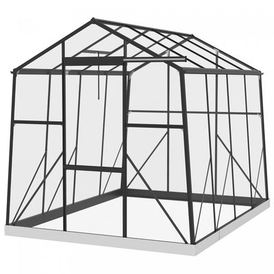 Outsunny 6' X 8' Polycarbonate Greenhouse Aluminium Walk-in Green House|Outsunny 6' X 8' Serre En Polycarbonate Serre A Etages En Aluminium