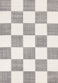  Tapis Covington a Carreaux Gris et Blanc, 6'7