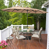 Costway Parasol double face de 15 pieds pour patio, parasol de marche exterieur, beige