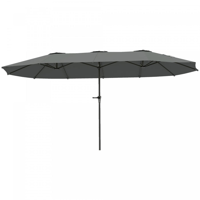 Outsunny Parasol de terrasse double face de 13pi, parasol avec manivelle
