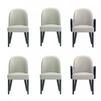 Ensemble de 6 chaises de salle a manger Hillman Modern en gris clair