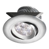 Luminaire cylindrique à encastrer Smpled de Dainolite avec intensité variable, angle d’inclinaison réglable, fini aluminium et ampoule de 8 W