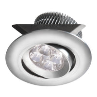Luminaire cylindrique à encastrer Smpled de Dainolite avec intensité variable, angle d’inclinaison réglable, fini aluminium et ampoule de 8 W
