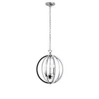 Lustre Karland de Dainolite avec bande cloutée de cristaux, fini chromé poli et 3 ampoules