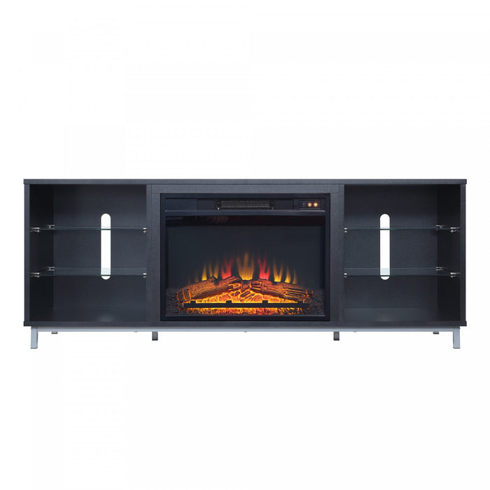 Foyer electrique moderne Brighton 2 pieces en noir et onyx
