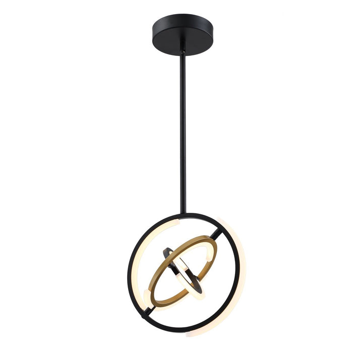 Luminaire suspendu de la collection Trilogy avec lumière à DEL intégrée de 13 po - noir et doré