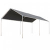 Outsunny Auvent De Voiture Galvanise 10'x20' Avec Kit D'ancrage, Gris