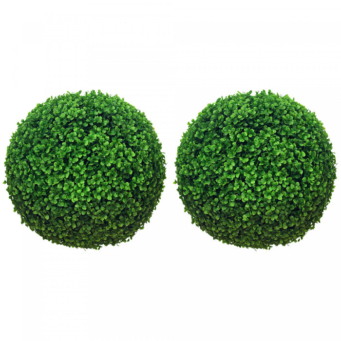 HOMCOM Lot de 2 Boules de Buis Artificielles, 15.7\"