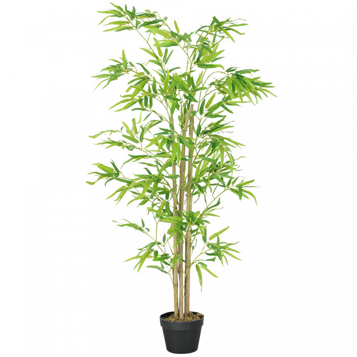 Outsunny Bambou artificiel, fausse plante decorative de 5pi dans un pot
