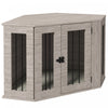 Pawhut Meuble De Cage Pour Chien, 41po Design D'angle, Porte, Serrure, Cage Pour Chien De Style Mobilier D'interieur Pour Chiens De Taille Moyenne, Marron Noyer