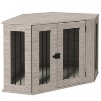 Pawhut Meuble De Cage Pour Chien, 41po Design D'angle, Porte, Serrure, Cage Pour Chien De Style Mobi