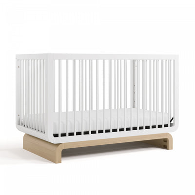 Storkcraft Santorini 5-In-1 Convertible Crib - White/Driftwood