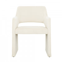Chaise d'appoint de salle a manger Kendrick rembourree en velours ivoire (ens. de 2)