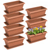 Outsunny Lot de 7 pots de fleurs de 15,7\" avec trous de drainage, marron
