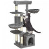 Pawhut Arbre A Chat De 52.5\", Tour Pour Chats D'interieur Avec Griffoirs, Condos Pour Chats, Lit, Plates-formes, Hamacs, Centre D'activites Pour Chat, Gris