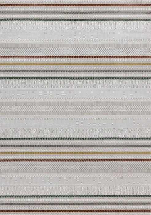 Carpette London à rayures multicolores - 5 pi 3 po x 7 pi 7 po