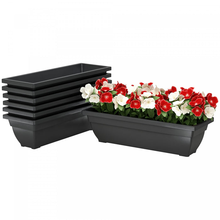 Outsunny Lot de 7 jardinieres de fenetre de 23 pouces, noir