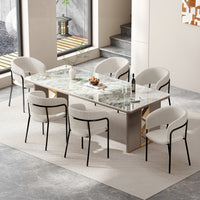  Ethan Ensemble de 6 chaises d’appoint modernes avec assise en velours cotele, pieds inclines et pieds reglables, beige