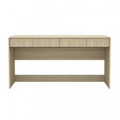 Novara Contemporary 60" Writing Desk in Whitewashed Oak (2-Drawer) | Bureau d’ecriture contemporain Novara 60" en chene blanchi (2 tiroirs)