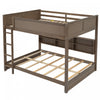 Aaron – Lit Superpose En Bois Avec Armoires De Rangement Et Ports Usb, Format Grand, Fini Bois Vieilli