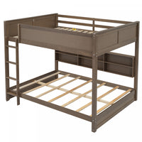  Aaron – Lit Superpose En Bois Avec Armoires De Rangement Et Ports Usb, Format Grand - Fini Bois Vieilli
