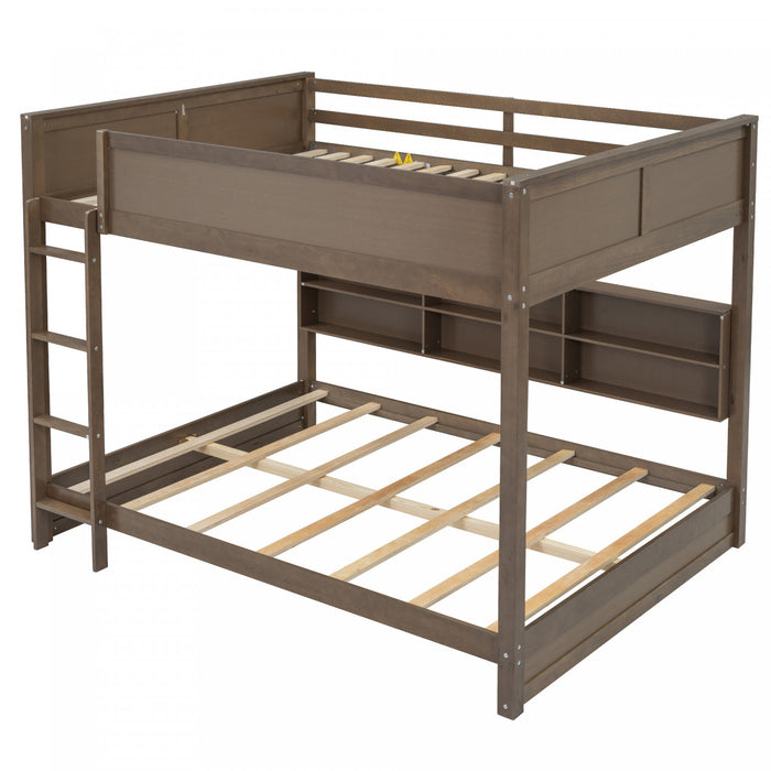 Aaron – Lit Superpose En Bois Avec Armoires De Rangement Et Ports Usb, Format Grand, Fini Bois Vieilli