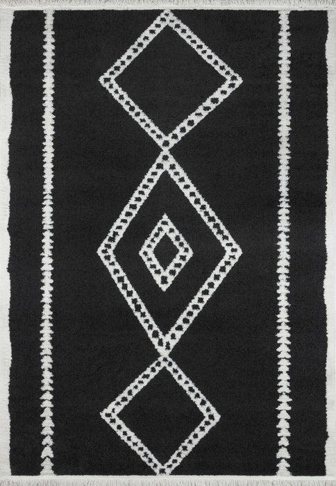 Tapis Contemporain Zelda 5'3\" x 7'2\" en Noir