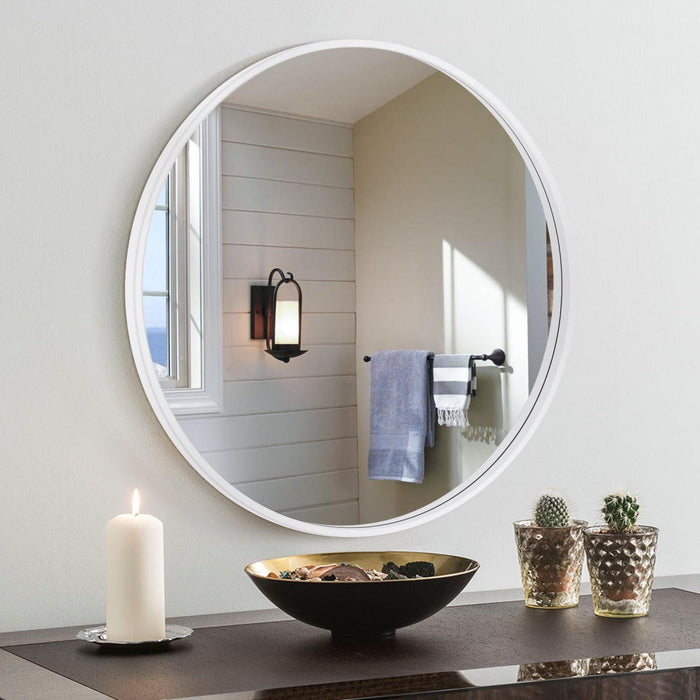 Miroir rond Arcus 36 po x 36 po fabriqué à la main - banc