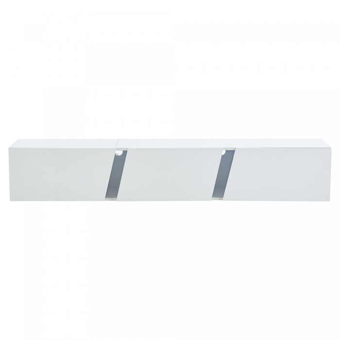 Lumina Meuble TV Mural 64.9 po avec Lumieres LED et Portes Acryliques, Blanc