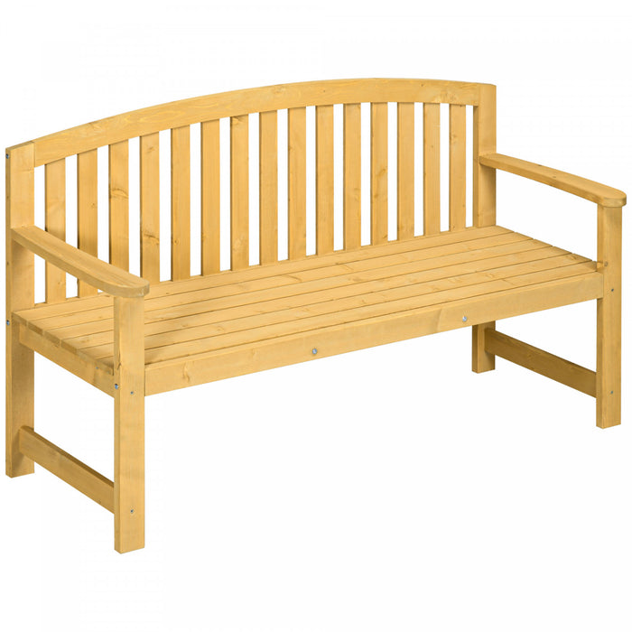 Outsunny Banc De Jardin 2 Places Avec Design A Lattes Pour Jardin Orange