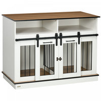 Pawhut Cage Pour Chiens De Grande Taille Avec Separateur Amovible, Niche Pour 2 Petits Chiens Avec R