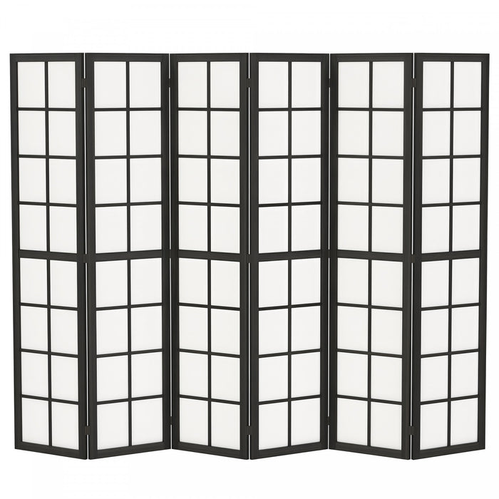 HOMCOM Paravent 6 Panneaux, Ecran de Confidentialite Pliable 5.6 pi, Noir