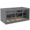 Pawhut Cage En Bois Pour Hamster, Souris, Rat, Cage Pour Petits Animaux, Maison De Jeu D'exercice A 3 Niveaux Avec Toboggan, Plateau, Gris