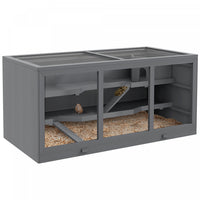 Pawhut Cage En Bois Pour Hamster, Souris, Rat, Cage Pour Petits Animaux, Maison De Jeu D'exercice A