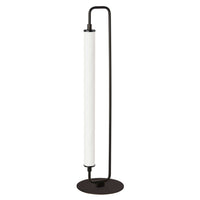 Lampe de table Freya de Dainolite en acrylique blanc, avec fini noir mat et 1 ampoule à DEL