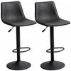 HOMCOM Lot 2 tabourets de bar reglables, hauteur comptoir, gris
