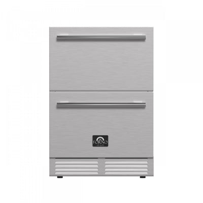 Forno Como 24-Inch Drawer Refrigerator, Stainless Steel, Outdoor/Indoor, 4.87 cu.ft. - FDROD1611-24S | Refrigerateur a tiroirs Como de 24 po, acier inoxydable, pour interieur/exterieur, 4,87 pi³ – FDROD1611-24S