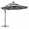 Outsunny Parasol A Energie Solaire De 10 Pi Avec Manivelle Et Base Croisee
