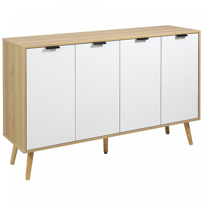 HOMCOM Buffet 47\" avec Etageres Reglables, Naturel