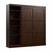 Lit double escamotable mural Pur de Bestar de 84 po avec tablettes - chocolat