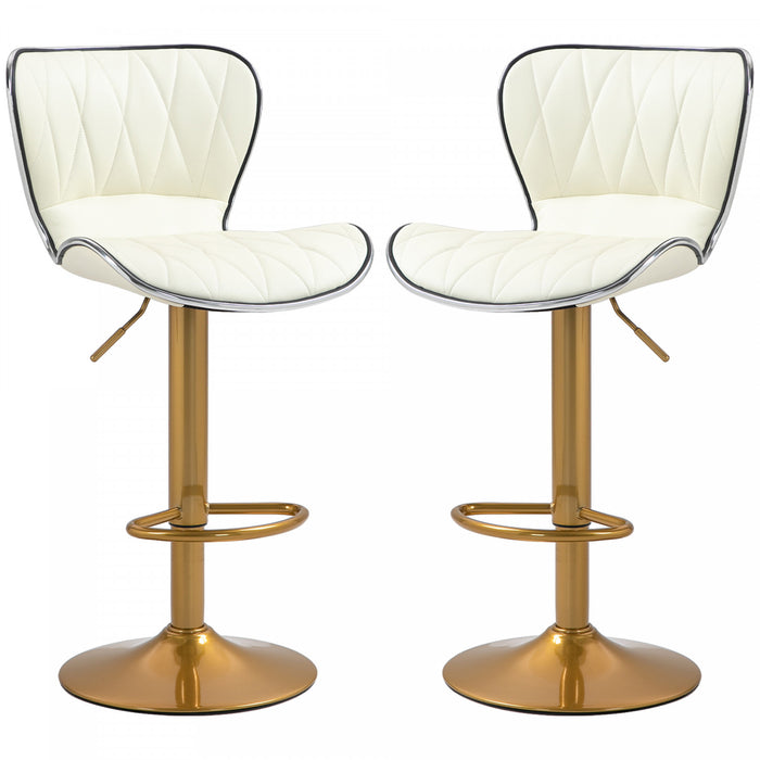 HOMCOM Lot de 2 tabourets de bar reglables, tabourets de comptoir pivotants