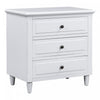 U_Style 28 Inch Painted Nightstand with 3 Smooth-Glide Drawers and Rubberwood Legs, White | U_Style Table de Nuit Peinte 28 po avec 3 Tiroirs a Glissiere Douce et Pieds en Bois de Caoutchouc, Blanc