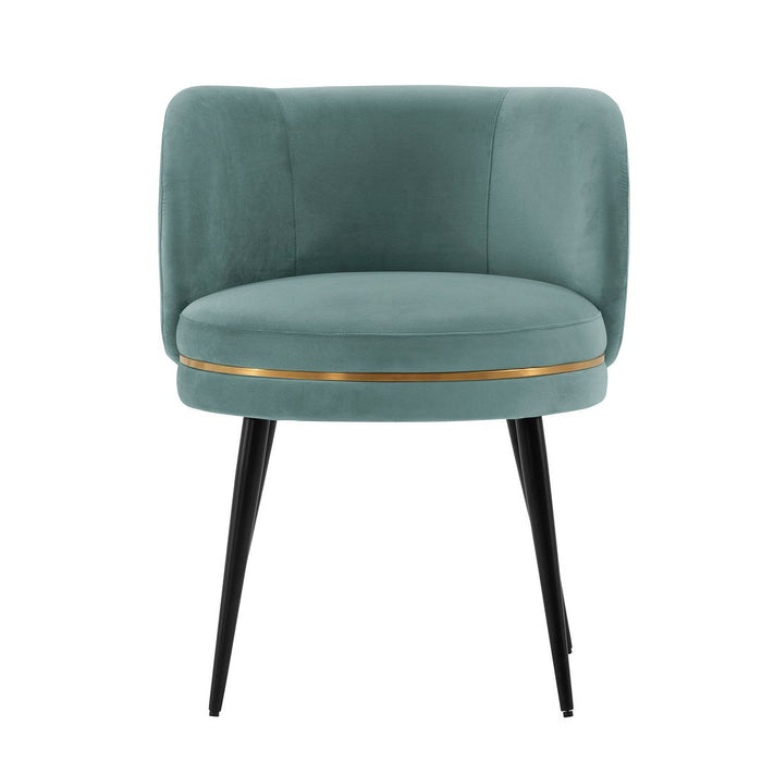 Chaise de salle à manger moderne Kaya de Manhattan Comfort en velours plissé - vert menthe