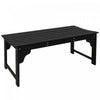 Outsunny Tabouret de Jardin en Bois avec Siege a Lattes, Banc, Noir