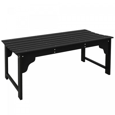 Outsunny Wooden Garden Stool with Slatted Seat Front Porch Bench, Black