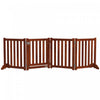 Pawhut Porte Pliable Pour Chien Avec Porte, 4 Panneaux Porte Pour Animaux De Compagnie Autoportante Avec Pieds De Soutien Parc Interieur Pour Les Petits Chiens, Marron